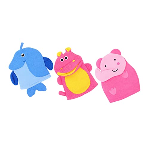 Gogogmee Badeschaum-fäustlinge Für Jungen Und Mädchen 3er-pack Peeling-handschuhe Tiermotive Einfach von Gogogmee