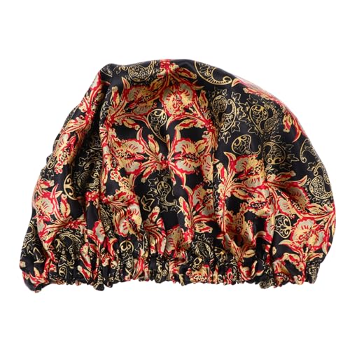 Gogogmee 3st Doppellagige Duschhaube Nachthaube Seidenturban Seiden-hijab Haarkappen Badekappe Seidenhaube Für Schlafende Kinder Haarduschhaube Seidenbandanas Badehut Black Satin von Gogogmee