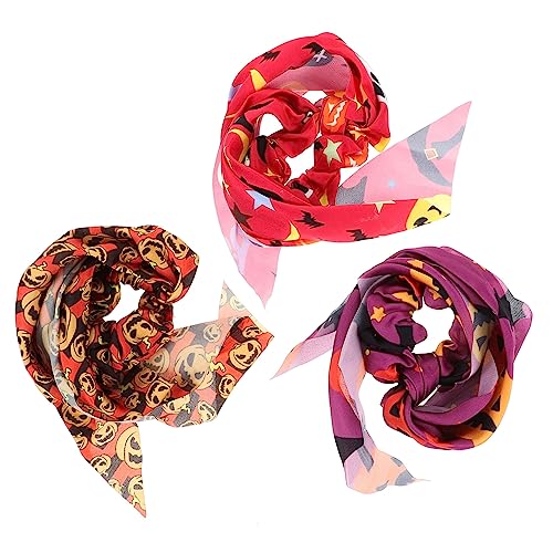 Gogogmee 3 Stück Halloween-pferdeschwanzhalter Für Damen Mit Kürbismuster Haargummis Haar-accessoires Für Frauen von Gogogmee