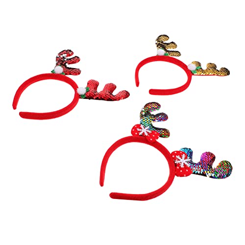 Gogogmee Festliches Weihnachtsgeweih-stirnband Mit Pailletten Kreatives Haarband Für Party Foto-requisiten-set von Gogogmee