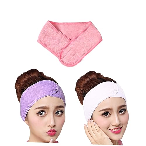 Gogogmee 3stücke Gesichtsstirnband Aus Baumwolle Stretch-handtuch Mit Klebeband Für Spa Und Make-up Lang Breit in Weiß von Gogogmee