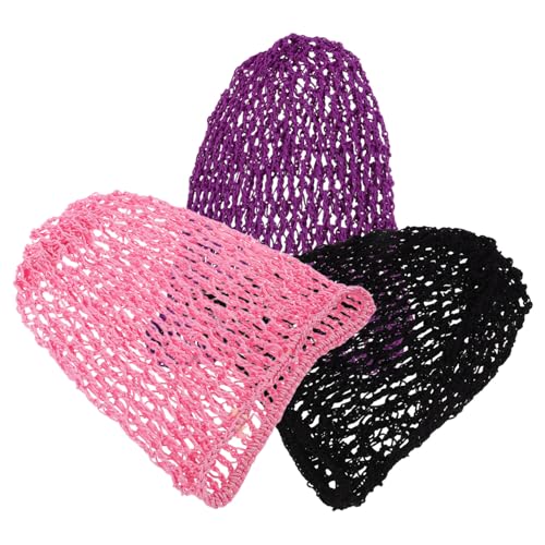 Gogogmee 3stücke Häkel-haarnetz Für Damen Netz-haarabdeckung Zum Schlafen Schicke Häkelmütze Duttnetz Für Haare Haarwickel Aus Luftigen Materialien Handgefertigte Haarnetze von Gogogmee