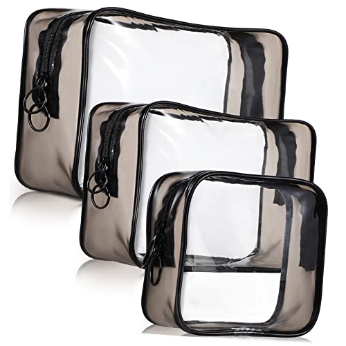 Gogogmee 3stücke Reise-Make-up-Organizer-Tasche Aus Kunststoff Tragbare Kosmetiktasche Mit Reißverschluss Durchsichtige Kulturbeutel Für Reisen Fitnessstudio Und Täglichen Gebrauch Zu von Gogogmee