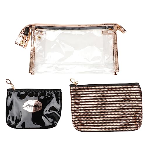 Gogogmee 3stücke Transparent Kosmetiktasche Aufbewahrungstasche Schminktasche Make-up Tasche Material Für Frauen Strandtasche Kulturbeutel von Gogogmee