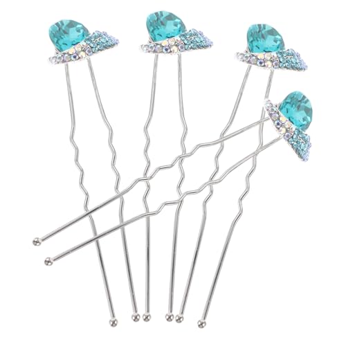 Gogogmee 4 Stck Teiliges U förmiges Braut Haarnadeln mit Blauen Strasssteinen Leichte und Langlebige Haarschmuck für Hochzeit Verlobung Festliche Anlässe Stilvolles Accessoire für Mädchen von Gogogmee