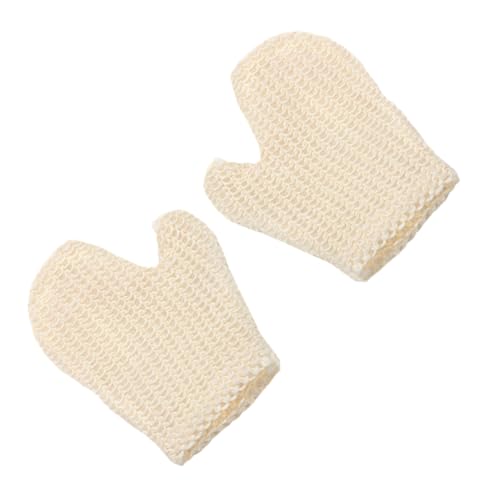 Gogogmee 4 Stück Badehandschuhe Aus Sisal Babyhandtücher Feuchtigkeitsspendende Handschuhe Peeling-handschuhe Und -handschuhe Duschbürste Spa-peeling-handschuhe Körper Dusche Badetuch Weiß von Gogogmee