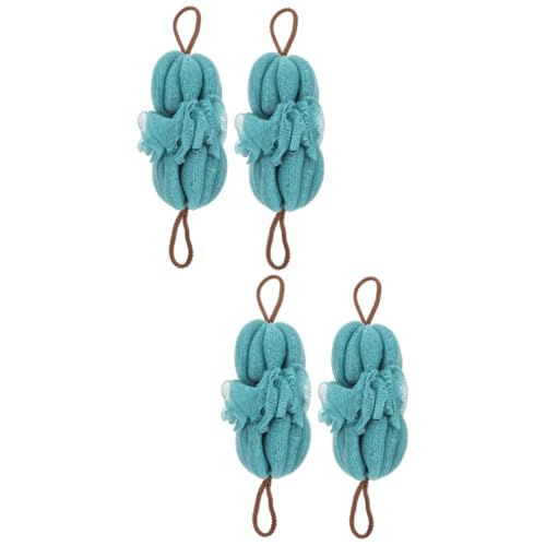 Gogogmee 4 Stück Badetuch sanitär badezimmerzubehör putzen Mesh-Luffa-Schrubber Peeling-Rückenschwamm handtücher Körpertücher schrubben Rückenschrubber für den Haushalt Sport Blue von Gogogmee