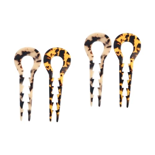 Gogogmee 4 Stück Essigsäure Platte Haarnadel Haarschmuck Gesichtsbürste Reinigung Haarspangen Für Damen Haarknoten Accessoires Für Mädchen Haarzubehör Französische Haarnadel Acetatfolie von Gogogmee