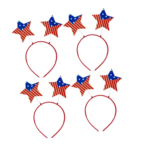 Gogogmee 4 Stück Haarband Hüte Für Kinder Geburtstagsparty-stirnband Haargummis Für Kinder Stirnbänder Usa Flagge Star-kopf-bopper Star-kostüm-accessoires Partybrille Berühmtheit Requisiten von Gogogmee