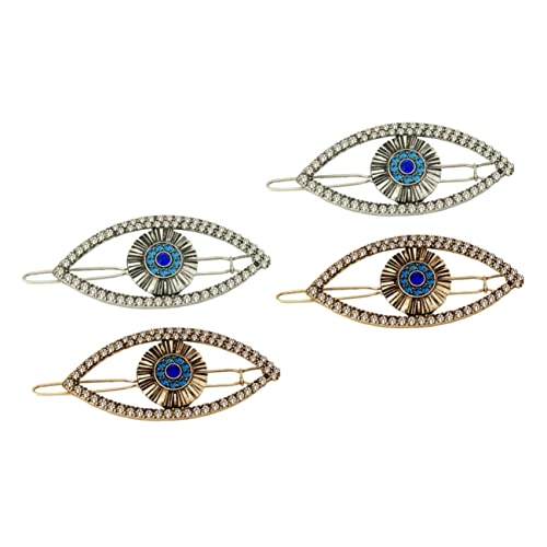 Gogogmee 4stücke Rhinestone Evil Eye Haarklammern Vintage Haarschmuck Für Damen Kreative Haarspangen Antikgold Und Antiksilber Für Partys Und Besondere Anlässe von Gogogmee