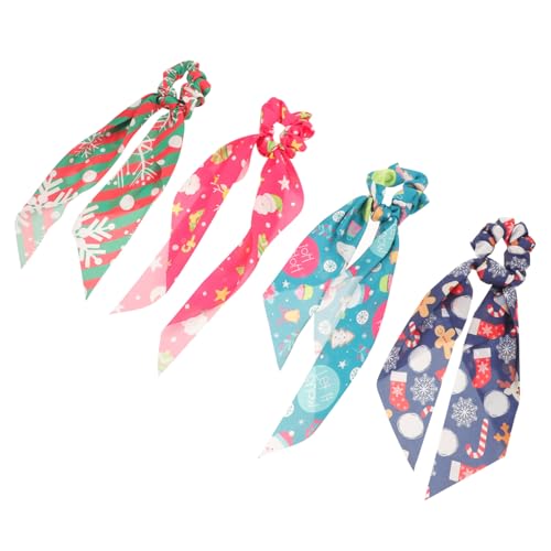 Gogogmee 4 Stück Haarringe Für Mädchen Haarbänder Winter Haargummis Schleife Weihnachts Haarspangen Süße Kleine Haargummis Schal Großes Haarband von Gogogmee