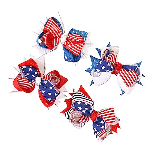 Gogogmee 4 Stück Nationalfeiertag Haarspange Fliege Mit Amerikanischer Flagge Us-haarspange Amerikanische Haarschleife Haarspange Zum Unabhängigkeitstag Amerika-flagge Mädchen Kind Kleidung von Gogogmee