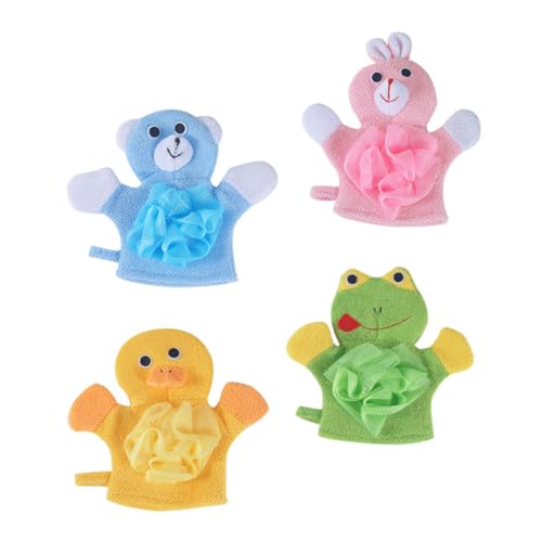 Gogogmee 4 Stück Kinder Badehandschuhe Hautreinigungshandschuh Duschhandschuh Weich und für Körperpflege und Peeling Geeignet für Jungen und Mädchen von Gogogmee