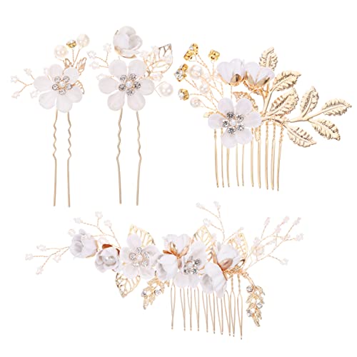 Gogogmee 4stücke Goldene Blüten-haarspangen Für Bräute Teiliges Hochzeits-haarschmuck Eleganter Haarkamm Und Haarstecker Für Besondere Anlässe Für Hochzeiten Geburtstagsfeiern Und von Gogogmee