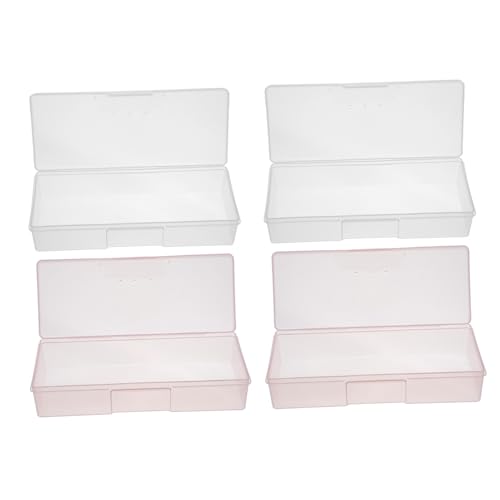 Gogogmee 4 Stück Nagelwerkzeug Aufbewahrungsboxen Klein Rechteckig Halbtransparent Nagel Schleifband Organizer Tool Halter für Maniküre und Pediküre Zubehör von Gogogmee
