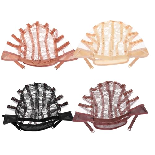 Gogogmee 4-teiliges Perücken-haarnetz Elastische Maschen Für Das Tragen Von Perücken Hohe Elastizität Atmungsaktiv Bequeme Kopfbedeckung von Gogogmee