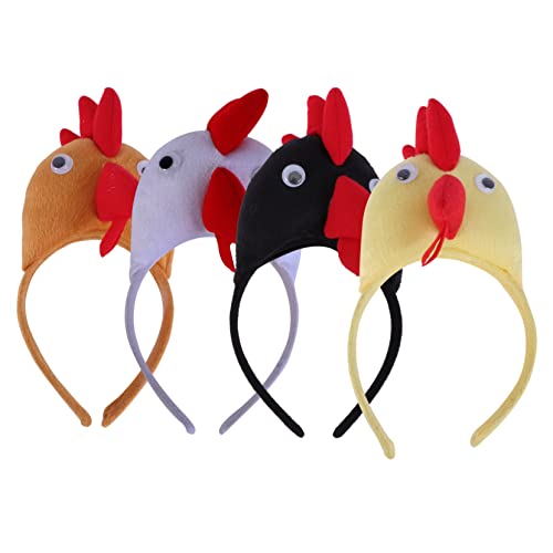 Gogogmee 4 Stück Kopfbedeckung Damenhüte Haarschmuck Für Mädchen Party-stirnbänder Für Kinder Huhn Kostüm Ostern-huhn-kostüm Stirnband-partygeschenke Pp Baumwolle Bilden 3d Hühnerfeder von Gogogmee