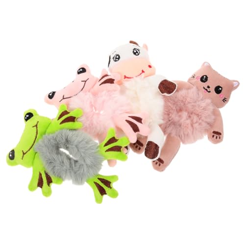 Gogogmee 4stücke Plüschige Haar-scrunchies Elastische Haarbänder Für Pferdeschwanz Flauschige Haarspangen Aus Plüschmaterial Haargummis Für Mädchen Und Junge Frauen von Gogogmee