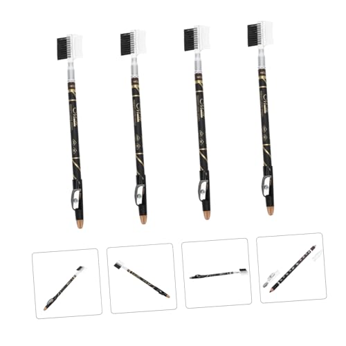 Gogogmee 4 Stück Teiliges Augenbrauenstift für Frauen Langlebig und Leicht Anzuwenden Wasserfest Präzise Härchenzeichnung Augenbrauenpinsel und Kamm Geeignet für Heim und Salongebrauch von Gogogmee
