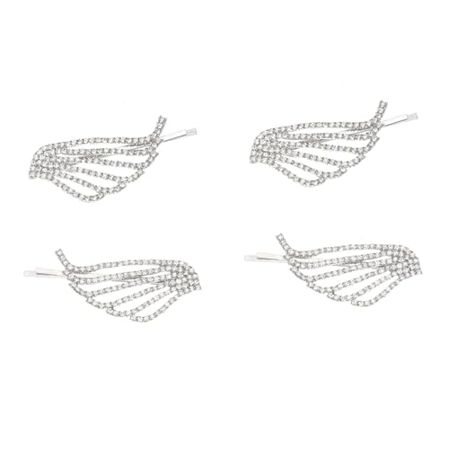 Gogogmee 4 Stück Teiliges Flügel Haarnadeln mit Strassbesetzten Flügeln Langlebige Legierung Glänzender Haarschmuck für Damen für Partys Hochzeiten und Festliche Anlässe von Gogogmee