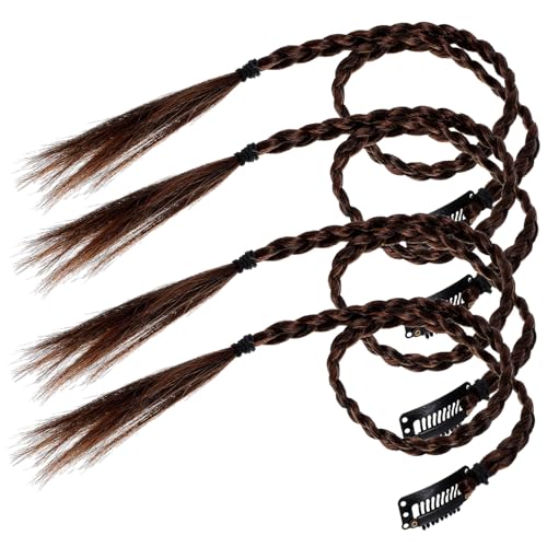 Gogogmee 4 Stück Teiliges Geflochtenes Langes Pferdeschwanz haarteil mit Clip Synthetische Ponytail Extension Hautfreundlich Strapazierfähig Modisch für Damen Geeignet für Partys Cosplay von Gogogmee
