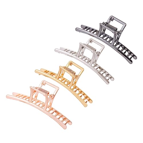 Gogogmee 4 Stück Teiliges Haarklammern aus Legierung Kralle Clips für Pferdeschwanz Frisuren für und Mädchen Schwarz Gold Silber und Roségold von Gogogmee