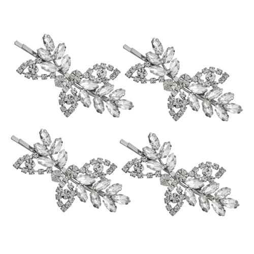 Gogogmee 4 Stück Teiliges Haarschmuck Damen mit Funkelnden Strass Haarspangen Silber Eleganter Seitlicher Haarkamm für Festliche Anlässe und Alltag von Gogogmee
