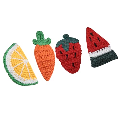 Gogogmee 4 Stück Teiliges Haarspangen mit Süßem Erdbeer und Karotten Design Haarklammern aus Wollstoff Langlebige Haar Accessoires für Damen Vielseitig Einsetzbar und Praktisch von Gogogmee
