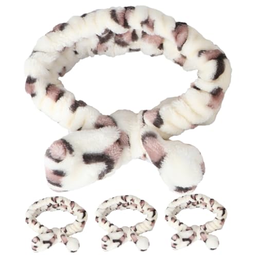 Gogogmee 4 Stück Teiliges Make up Haarband aus Weichem Korallen fleece Elastisches Stirnband zum Waschen Des Gesichts Hautfreundlich Bequem für Mädchen und Damen Verhindert Druckstellen an von Gogogmee