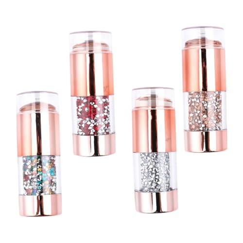 Gogogmee 4 Stück Teiliges Nagel stempelset mit Bunten Strasssteinen Doppelseitige Silikon stempel Vielseitiges Maniküre tool für Kreative Nail Art Zuhause Inkl Champagner Rottönen von Gogogmee