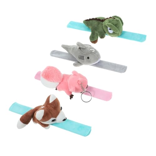 Gogogmee 4stücke Schlagarmband Mit Cartoon-tier-motiven Plüsch Slap Armbänder Für Party Geburtstagsgeschenk Halloween-preis Flauschig Soft Langlebig Angenehm Zu Tragen von Gogogmee