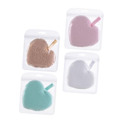 Gogogmee 4 Stück Teiliges Wiederverwendbare Makeup Entferner Pads Herzförmige Gesichts schwämme Sanfte Reinigung Porentiefe Reinigung für Empfindliche Hautbereiche von Gogogmee