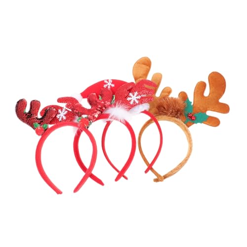Gogogmee 4stücke Weihnachts-haarreifen Mit Rentiergeweih Und Mütze Lustige Accessoires Für Festlichkeiten Fotorequisiten Für Partys Und Weihnachtsfeiern von Gogogmee