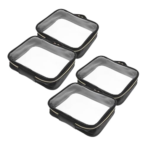 Gogogmee 4 Stück wasserdichte Tragetasche mit Reißverschluss Transparente Kosmetiktasche für Damen Multifunktionale Reise und Toiletten Organizer PVC Make Up Bag für Reisen und Business von Gogogmee