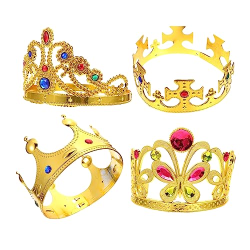 Gogogmee 4 Stücke Kinder Geburtstagsfeier Cosplay Crown Strass Crown Headwear Zubehör von Gogogmee