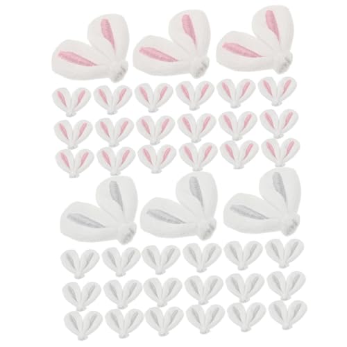Gogogmee 40 Stück Teiliges DIY Hasenohren Haarschmuck Niedliche Bunny Ear Haarspangen in Rosa und Weiß Vielseitige Osterdekoration für Mädchen Langlebige Materialien für Festliche von Gogogmee