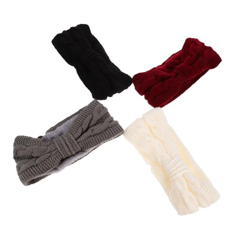 Gogogmee 4stücke -turban-stirnbänder Für Damen Weiche Warme Haaraccessoires Mit Schleife Für Herbst Und Winter von Gogogmee