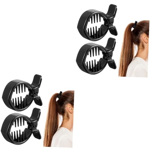 Gogogmee 4stücke Runde Haarspangen Mit Zähnen Starker Halt Für Dutt Und Pferdeschwanz Schwarzer Haarclip Für Damen Für Arbeit Und Freizeit von Gogogmee