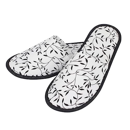 Gogogmee 5 Paar Rutschfeste Faltbare Hausschuhe aus Baumwoll Samt für Hotel Reise und Zuhause Bequeme Pantoffeln für Damen und Herren Tragbare Spa Slipper von Gogogmee
