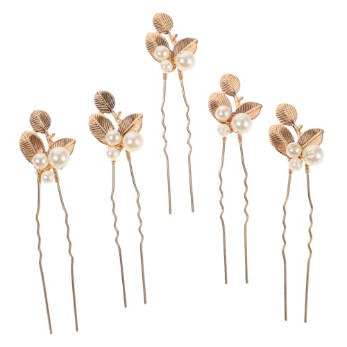 Gogogmee 5 Stück Luxuriöse Handgemachte Haarspangen mit Goldenen Perlen Design Eleganter Brautschmuck für Hochzeit Party und Aufführungen Vielseitiger Haarschmuck für Damen von Gogogmee