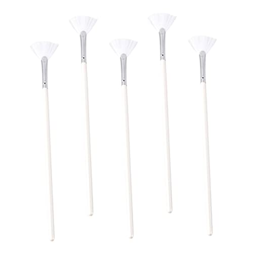 Gogogmee 5 Stück Nylon Fächerpinsel Gesichtsmaske Pinsel Ergonomisch Geformt für Gleichmäßiges Auftragen von und Pflegeprodukten Wiederverwendbar und Leicht zu Reinigen von Gogogmee