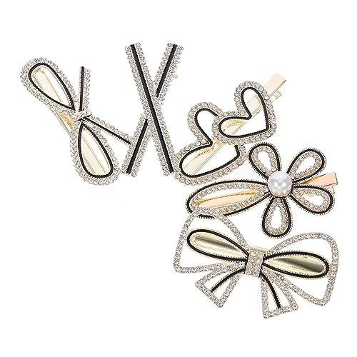 Gogogmee 5 Stück Teiliges Haarschmuck aus Legierung mit Strassverzierung Kleine Haarspangen für Damen und Mädchen Rutschfeste Haarklammern für von Gogogmee