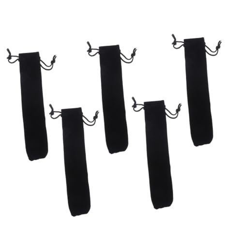 Gogogmee 5 Stück Teiliges Stifte etui aus Schwarzem Samt mit Kordelzug Einzelner Pen Holder Pencil Sleeve zum Schutz vor Staub und Kratzern Leichtes Praktisches Federmäppchen für Büro und von Gogogmee
