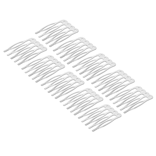 Gogogmee 50 Stück DIY Haarkämme mit Zähnen Silberne Haarschmuck Accessoires für Frauen und Mädchen Handgefertigte Steckkämme zum Frisieren und Stylen Langlebiges Haarkamm für Vielseitige von Gogogmee
