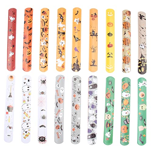 Gogogmee 50 Stück Teiliges Halloween Party Armband Vielseitige Schmuckbänder mit Gruseligen Mustern Halloween Deko für Partyzubehör und Festliche Anlässe von Gogogmee