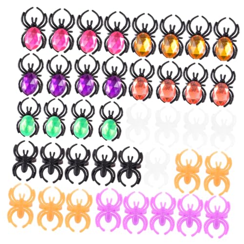 Gogogmee 50 Stück Teiliges Kunststoff-spinnenringe mit Schmucksteinen Leichte Halloween Party Accessoires Passende für Cosplay und Themenpartys Bunte Mischfarben für Individuellen Look Gogogmee 50 Stück Teiliges Kunststoff-spinnenringe mit Schmucksteinen Leichte Halloween Party Accessoires Passende für Cosplay und Themenpartys Bunte Mischfarben für Individuellen Look von Gogogmee