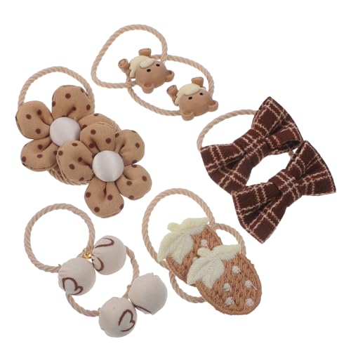 Gogogmee 5 Paar Süße Haargummis Elastische Pferdeschwanzhalter für Kleine Mädchen Dekorative Haar Accessoires Einfache Anwendung für Verschiedene Anlässe von Gogogmee