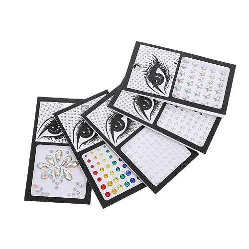Gogogmee 5blätter Gesichtsschmuck Aufkleber Aus Acryl Für Make-up Selbstklebende Juwelen Für Augen Und Körper Geeignet Für Halloween Und Weihnachts-party-anlässe von Gogogmee