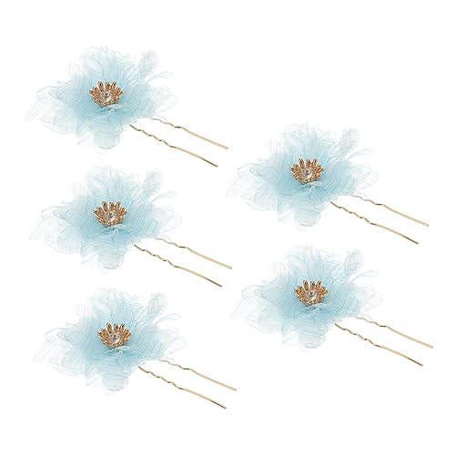 Gogogmee 5st Braut Haarspangen Mit Blumen Bobby Pins Brötchen Haarnadeln Hochzeit Braut Brautblumenhiarstifte Brautblumenhaare Brautjungfer Hochzeitsblumen Hochzeitskleid Garn von Gogogmee