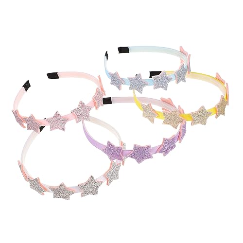 Gogogmee 5st Kinder Sterne Stirnband Prinzessin Haarschmuck Für Mädchen Stirnband Aus Kunststoff Perle Haargummi Geburtstag Tiara Kopfschmuck Hochzeitsdekoration Kopfbedeckung Plastik Anmut von Gogogmee